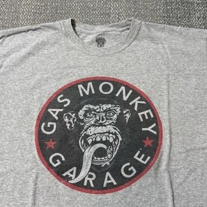 Gas Monkey Garage Logo Graphic T-Shirt Gray Short Sleeve Mens Large‎
